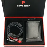 Pierre Cardin ZG89 Ensemble Portefeuille Ceinture Cadeau Cuir