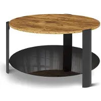 Vicco Table basse Navo Chêne rustique/Noir 80x80cm, Model 62705