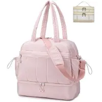 Unyqoos Ibenzoa Sac de voyage 32 L – Sac de week-end spacieux et résistant à l'eau, avec compartiment à chaussures, poche pour vêtements mouillés, sangle pour valise, dimensions : 42 x 38,5 x 20 cm