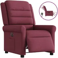 vidaXL Fauteuil relax électrique vin rouge tissu