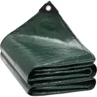 Merkloos Omgoods - Bâche verte, 4 x 5 mètres - Tissu d'étanchéité imperméable et résistant aux déchirures, avec œillets