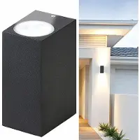 Lunartec Applique murale carrée double faisceau up & down culot GU10 - noir