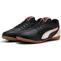 Puma Kinder Truco IV JR, chaussures de football pour enfants, modèle sneaker, adaptées pour l'intérieur, référence 108970 08, couleur noir/rouge, pointure : 33 EU