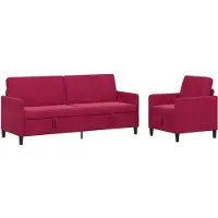 vidaXL Ensemble de canapés avec rangement, 2 pièces, couleur bordeaux, revêtement en polyester
