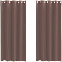 vidaXL Voile Rideaux avec oeillets 2 pcs. Marron 140x225 cm