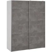 Dmora Maurice - Armoire 2 Portes, 150x200h cm Blanc, 5 Étagères