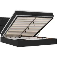 vidaXL Ottoman-lit avec matelas & LEDs Noir 180x200 cm Tissu