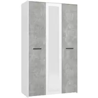 Dmora Lavagno - Armoire 3 portes, 119x53 cm blanc, Porte-manteaux