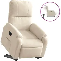 vidaXL Fauteuil relax releveur électrique Beige Tissu microfibre