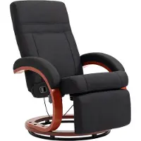 SUGIFT : Fauteuil téléviseur pivotant, fauteuil relax avec fonction inclinable, fauteuil de repos aspect lin, noir. | Capacité jusqu'à 140 kg | Rotation à 360° | Inclinaison jusqu'à 135°