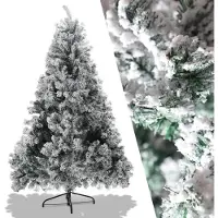 Peviasot Arbre de Noël artificiel , 150 cm, vert, avec effet neige, 550 branches, en PVC et métal, avec branches qui s'ouvrent automatiquement