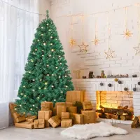 Peviasot Arbre de Noël artificiel , 150 cm de haut, avec 200 LED blanc chaud, 550 branches, en PVC et métal, branches qui s'ouvrent automatiquement, couleur verte
