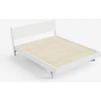 LLB Living Life Bed Lit double 160x190cm au design moderne avec sommier à lattes et coussins Rust - Blanc