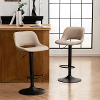 Sonstiges Ensemble de 2 tabourets de bar, réglables en hauteur, pivotants, couleur kaki, avec dossier