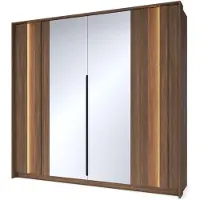 Furnlux Classic ARMOIRE FURNLUX Amaro, couleur marron et marron, 224 cm / Couleur principale : marron / Dimensions : 224 x 210 x 60 cm