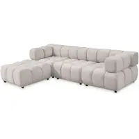Sofiland Tondo Canapé d'Angle Bubble Velours 288x192cm Réversible gris clair