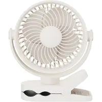 INF Ventilateur clip rechargeable 3-en-1 — moteur sans balais, 4 vitesses, batterie 2000mAh, rotation 360° Blanc