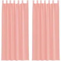 vidaXL Voile Rideaux avec poches pour tringles 2 pcs. Rose