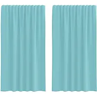 vidaXL Voile Rideaux avec poches pour tringles 2 pcs. Turquoise