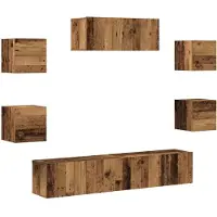 vidaXL Ensemble de 5 armoires TV murales en vieux bois