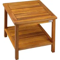 OEM Bureau d'extérieur en bois, résistant aux intempéries, avec 2 étagères, dimensions 45x45x45 cm, idéal pour balcon et jardin