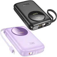 Wigento Batterie externe Hoco Q19 Lucky 30 W 10 000 mAh avec écran et câble USB-C