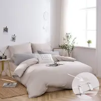 Benza Ensemble de literie en microfibre Ibenzoa 220x240 cm, couleur beige – comprenant un drap housse + 2 taies d'oreiller 80x80 cm, 100% polyester (90 g/m²), doux et respirant, avec fermeture à glissière