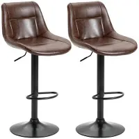 BellaFurn 2 tabourets de bar avec dossier, réglables en hauteur | Couleur : marron, noir | Dimensions : 46,5 x 50 x 88-108 cm