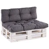 Unyqoos Coussin de siège Benzoa pour banc de jardin, couleur anthracite, rempli de mousse granulaire, résistant aux UV et déperlant, disponible en différentes tailles (par exemple, 60x40 cm)