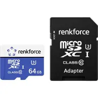 Renkforce RFEmSD64 microSDXC-Karte 64 GB A1 Application Performance Class, v30 (64 Go, microSDXC, U3)