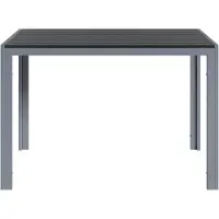 StarTech.com Table d'extérieur - table carrée de jardin en aluminium - 110x70x73 cm - résistante aux intempéries - pour 6 personnes - structure grise et surface noire