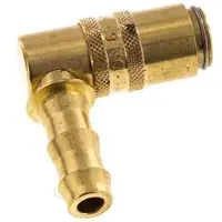 Tameson Laiton DN 6 Embout de raccord de moule 9,5 mm Pilier de tuyau Protection contre le déverrouillage Double obturation 90-deg