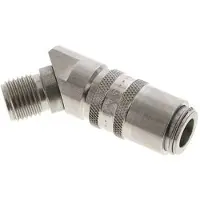 Tameson Coupleur de moule DN 6 en acier inoxydable Embout G 1/4 pouce filetage mâle Double obturation 45-deg