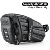 StarTech.com Sacoche de selle pour vélo - 1,8 litre - Coque rigide en EVA - Sac de rangement étanche - Accessoire pour VTT et vélo de route - Noir