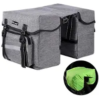 StarTech.com Sacoche de vélo arrière - Double sacoche de vélo 25L - Sacoche étanche pour porte-bagages - Pour VTT et vélo de route - Avec housse de pluie - Gris