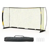 StarTech.com But de football pliable - But de football portable de 3,7 x 1,8 mètres - Structure en métal - Filet pliable - Filet d'entraînement pour jardin et plage - Jaune