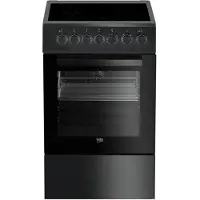 Beko FSS57100GAC, cuisinière autonome, couleur anthracite, commandes rotatives, couleur anthracite, commandes frontales, plaque de cuisson