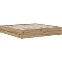vidaXL Cadre de lit avec espace de rangement Chêne Artisan 180 x 200 cm