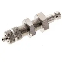 Parker Laiton nickelé DN 2.7 (Micro) Coupleur d'air Bouchon 3x4.3 mm Écrou-union Bulkhead
