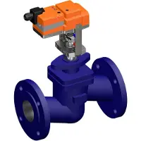 Belimo Vanne à Globe DN80 Bride Course de 18mm Kvs90 100-240VAC 150s 2/3-points 1000N IP54 H679SP/NV230A-TPC