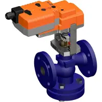Belimo Vanne à Globe DN40 Bride 15mm Course Kvs25 100-240VAC Sûr en Cas de Défaillance NC/NO 150s 3 Points 1000N IP54 H640SP/NVK230A-3