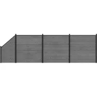 vidaXL : Ensemble de jardin, 619 x 186 cm, en bois composite (WPC) et aluminium, couleur gris