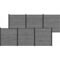 vidaXL : Ensemble de jardin, 1045 x 186 cm, en bois composite (WPC) et aluminium, couleur gris