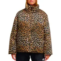 Dc-shoes - Doudoune courte imperméable et respirante - Aura Puffer Jacket 10K W DC Fauxcat pour Femme - Taille M - Marron