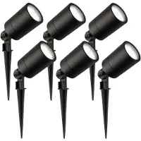 LEDVION Lot de 6 LED Extérieur Spot IP65 3W 6500K GU10 dimmable piquet