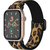 IMoshion Bracelet en nylon élastique pour Apple Watch | 44/45/46/49 mm - Leopard