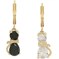 Betsey johnson Boucles d'oreilles or / noir / transparent