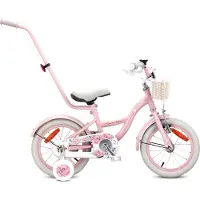 Sun baby Vélo enfant 14 pouces 3-5 ans Vélo fleur rose
