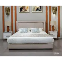 AEA Bett Betten Holz Leder Polster Ehe Design Leder Hotel Boxspring Möbel 180x200
