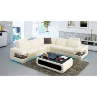 AEA Ledersofa Couch Wohnlandschaft Ecksofa Eck Garnitur Design Ecksofa Sofa mit USB